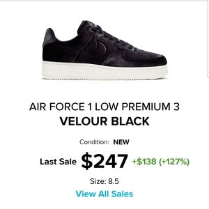 Air Force 1 black velour pack
